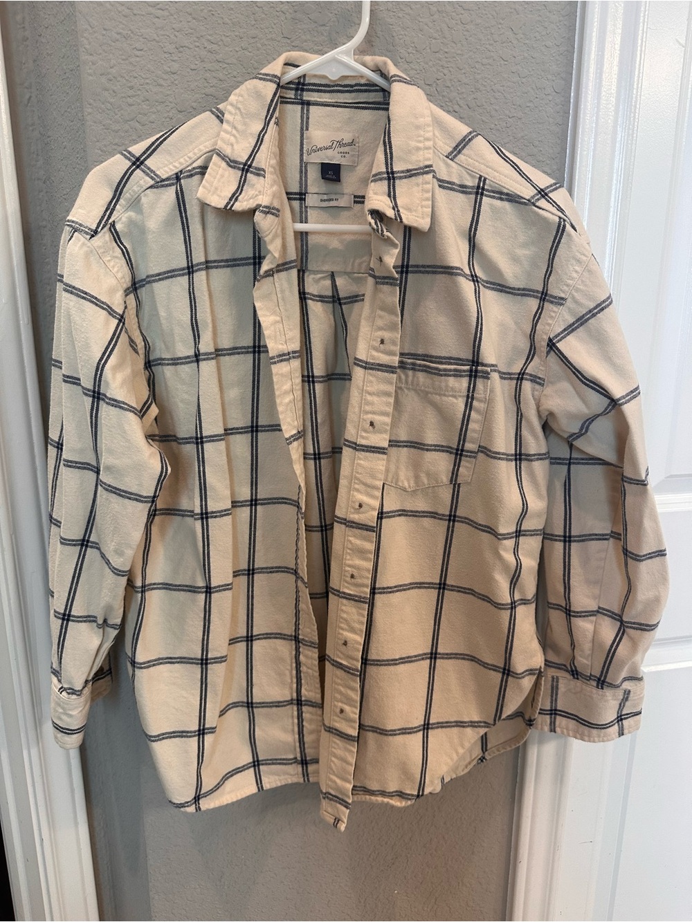 Universal Thread 100% Cotton Cream Plaid Shirt